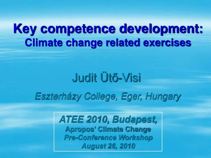 key competence development climate change related exercises