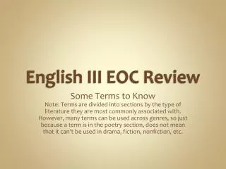 English III EOC Review