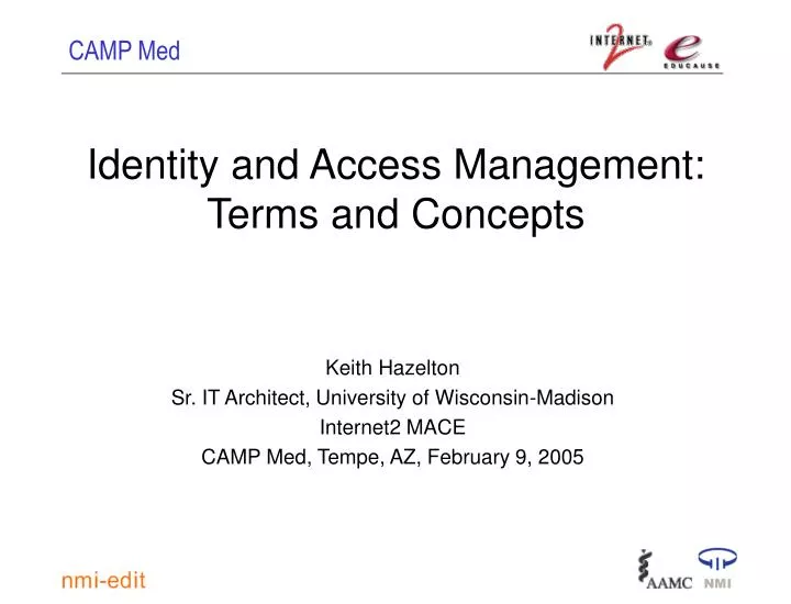 identity and access management terms and concepts