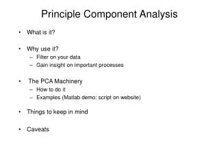 Principle Component Analysis