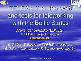 TELEBALT on the Web and tools for teleworking with the Baltic States