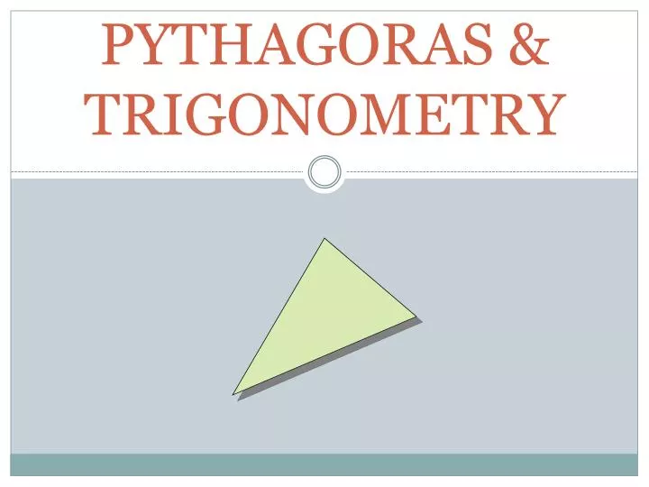 pythagoras trigonometry