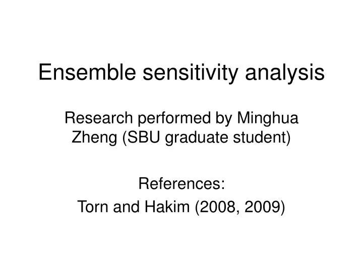 ensemble sensitivity analysis