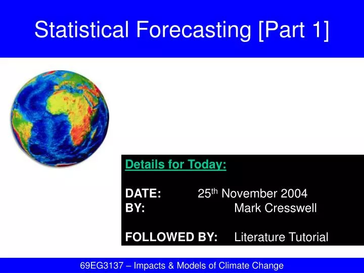 statistical forecasting part 1