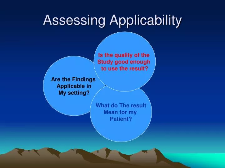 assessing applicability
