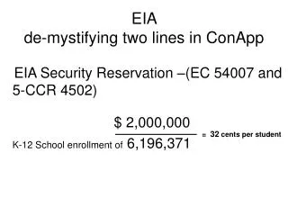 eia de mystifying two lines in conapp