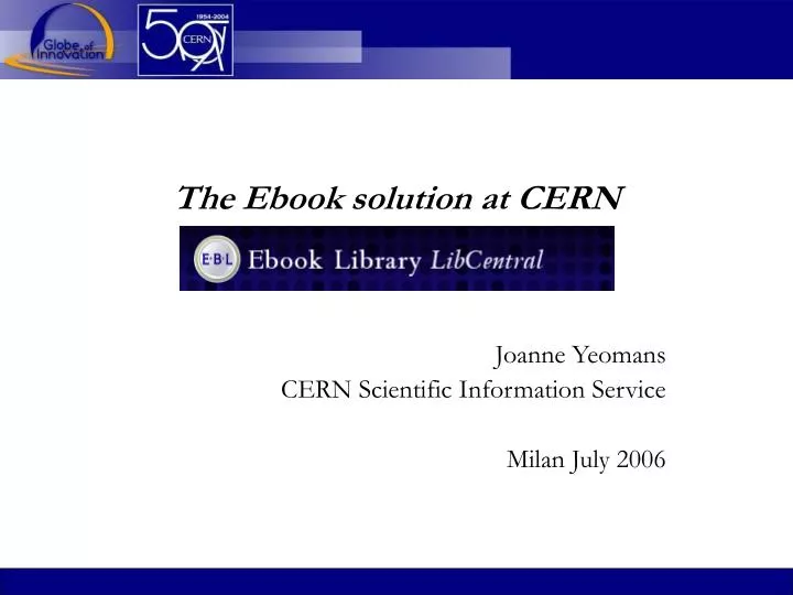 the ebook solution at cern