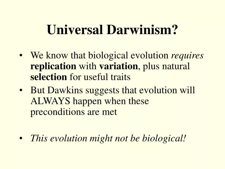 universal darwinism