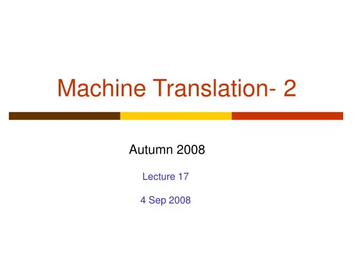 machine translation 2