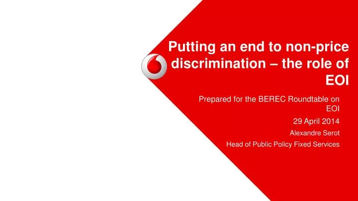 putting an end to non price discrimination the role of eoi