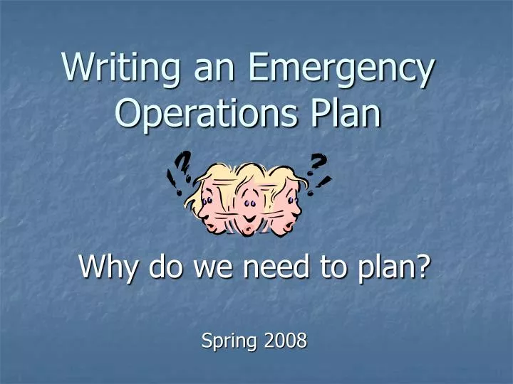 writing an emergency operations plan