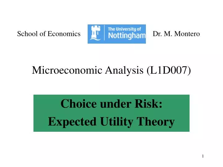 microeconomic analysis l1d007
