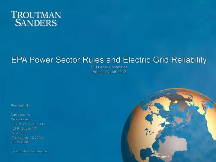epa power sector rules and electric grid reliability eei legal committee amelia island 2012