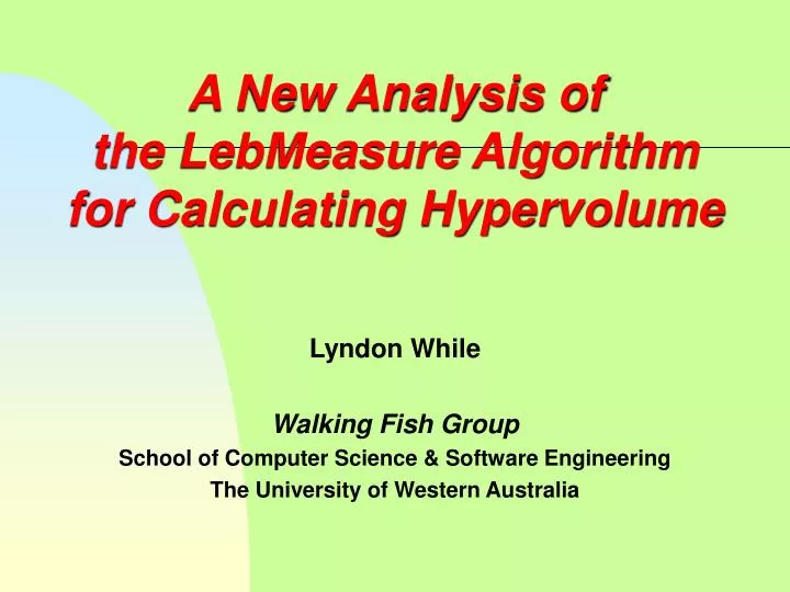 a new analysis of the lebmeasure algorithm for calculating hypervolume