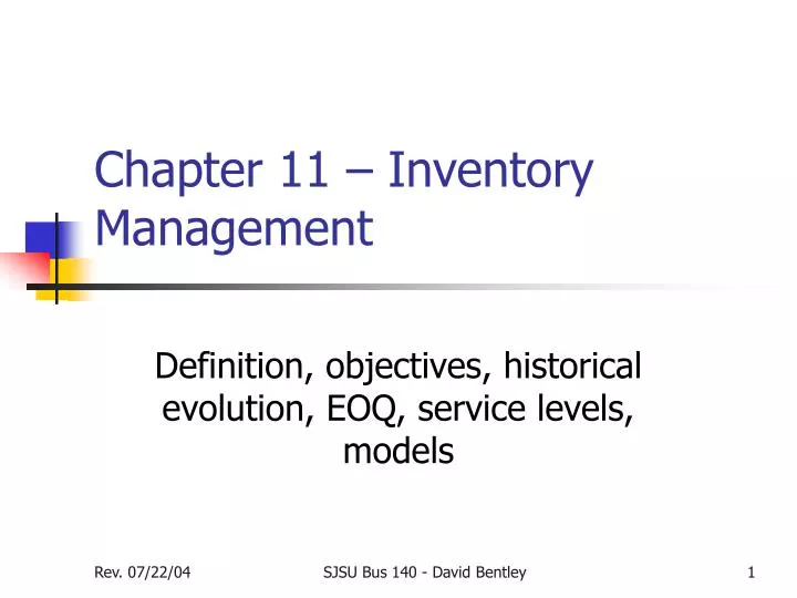 chapter 11 inventory management