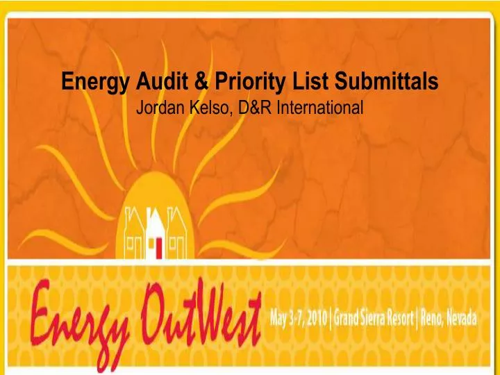 energy audit priority list submittals jordan kelso d r international