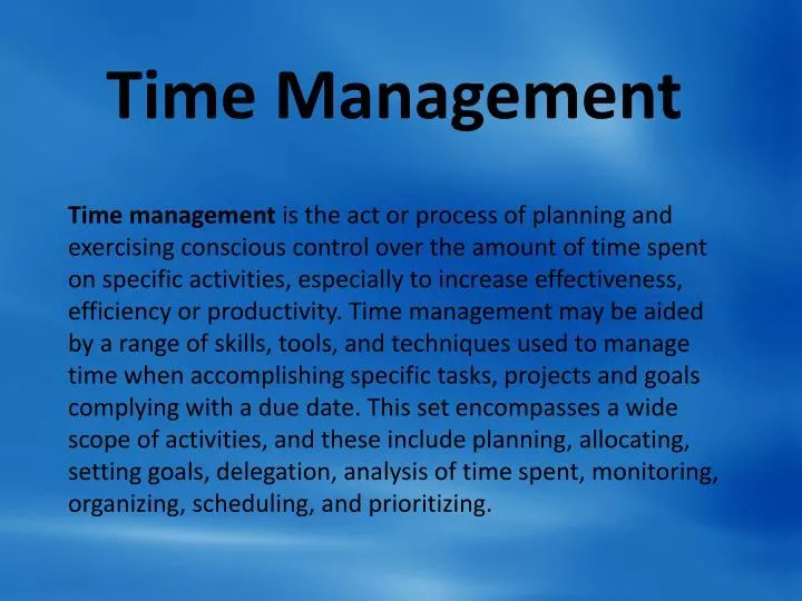 time management