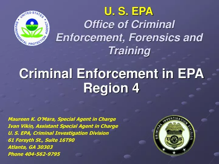 u s epa office of criminal enforcement forensics and training