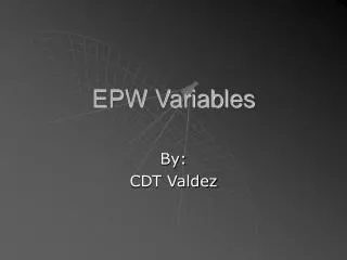 EPW Variables