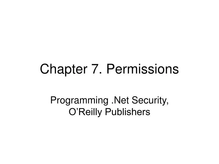 chapter 7 permissions