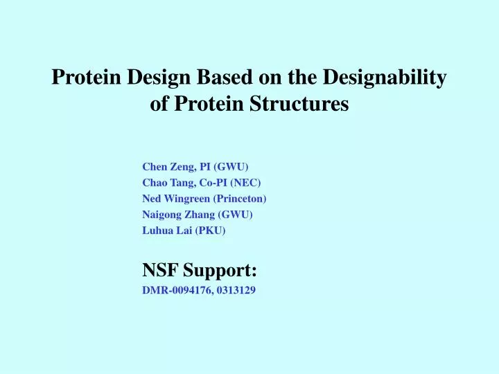 protein design based on the designability of protein structures
