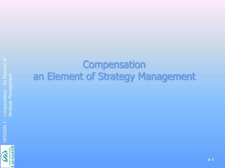 compensation an element of strategy management