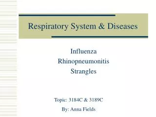 Respiratory System &amp; Diseases