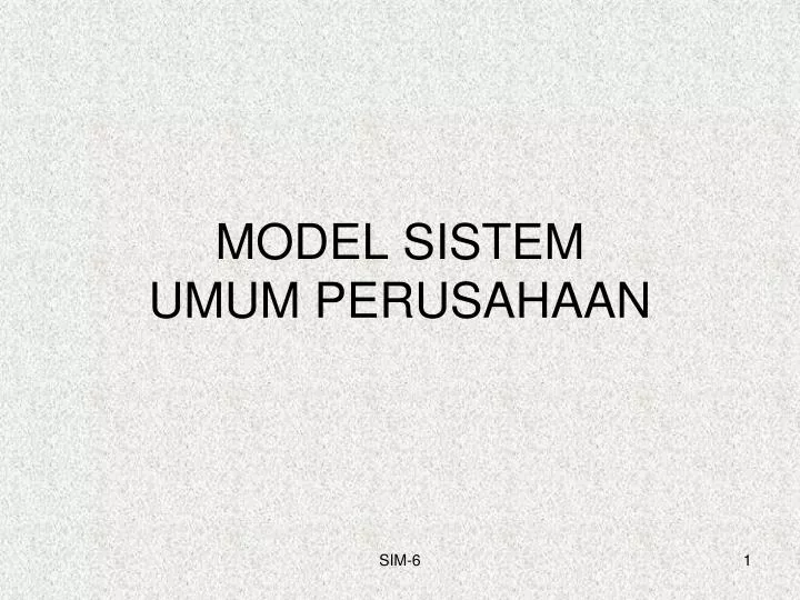 model sistem umum perusahaan