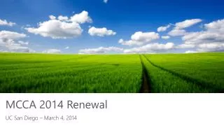 MCCA 2014 Renewal