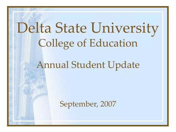 delta state university college of education annual student update