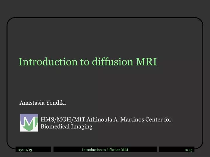 introduction to diffusion mri