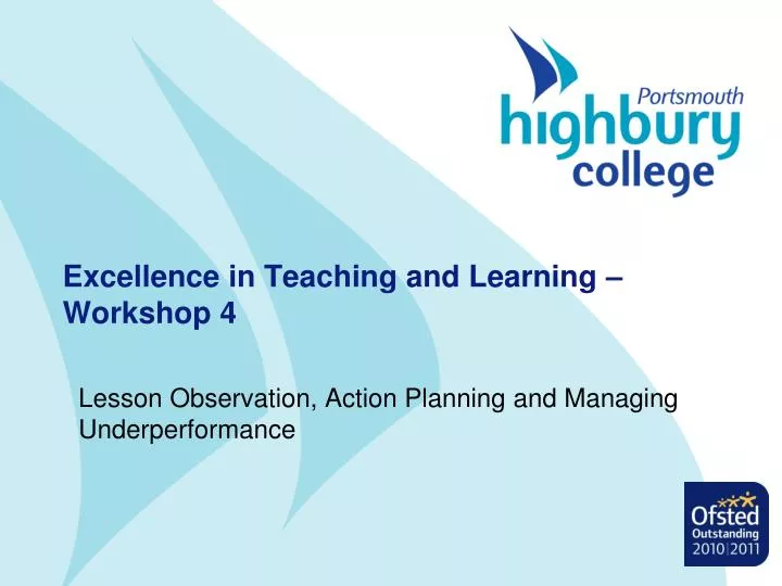 excellence in teaching and learning workshop 4