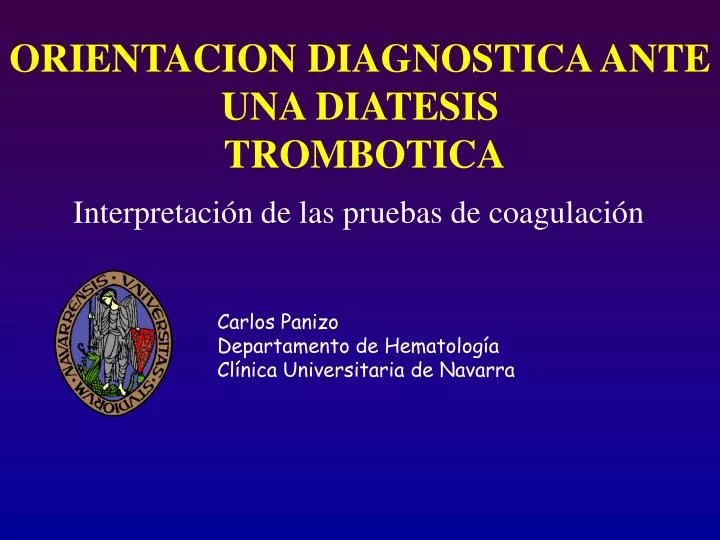 orientacion diagnostica ante una diatesis trombotica