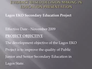 EVIDENCE-BASED DECISION-MAKING IN EDUCATION PRESENTATION