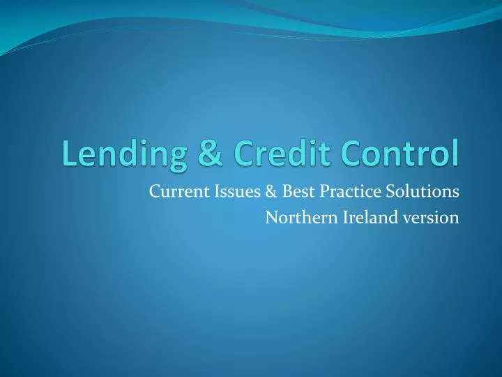 lending credit control