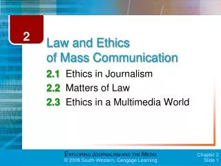 Law and Ethics of Mass Communication