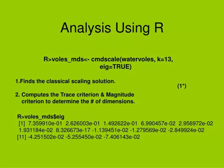 analysis using r