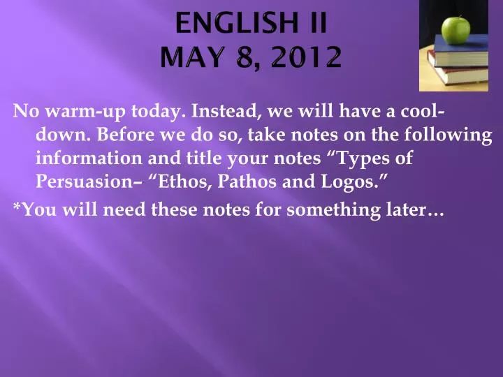 english ii may 8 2012