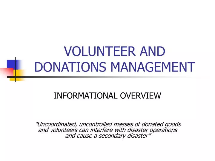 volunteer and donations management