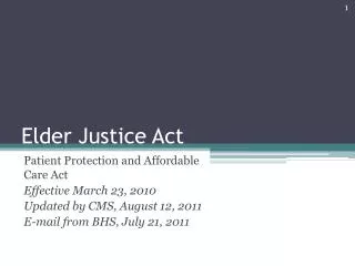 Elder Justice Act
