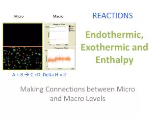 Endothermic, Exothermic and Enthalpy