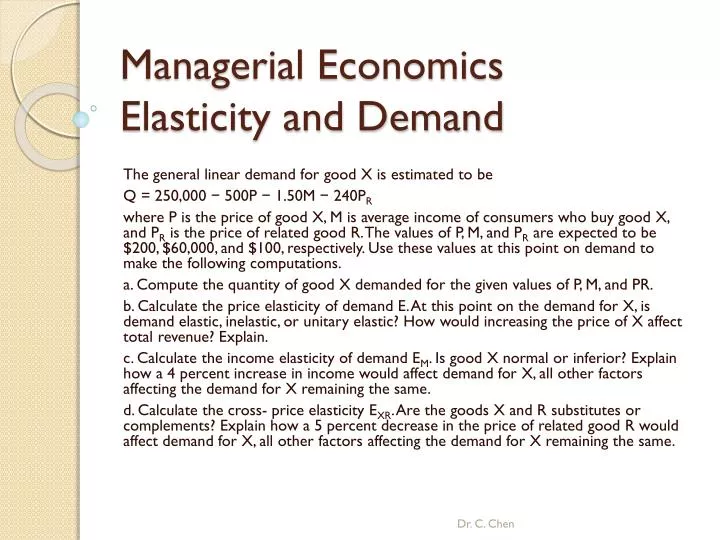 managerial economics elasticity and demand