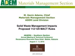 Materials Management Section