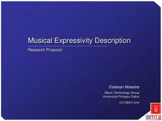 Musical Expressivity Description