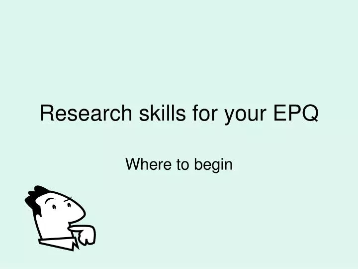 research skills for your epq