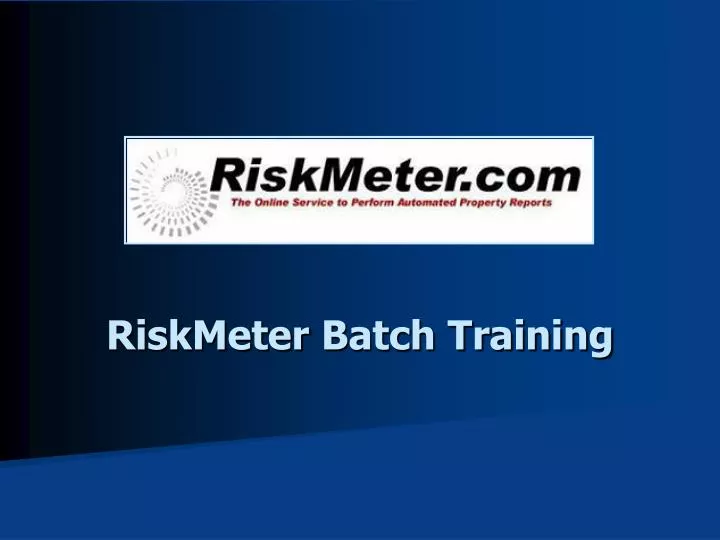 riskmeter batch training