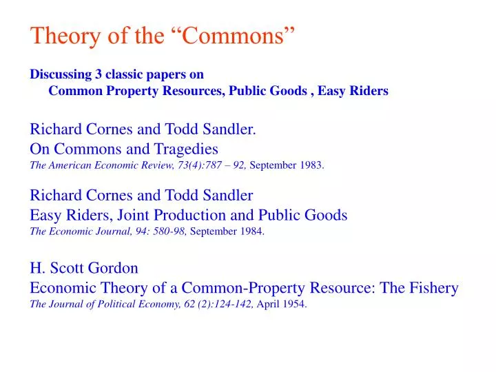 theory of the commons