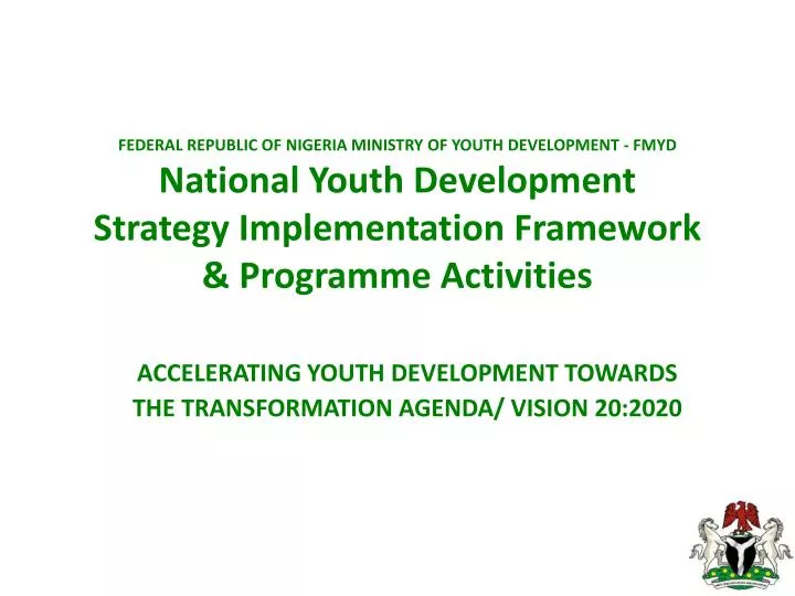 accelerating youth development towards the transformation agenda vision 20 2020