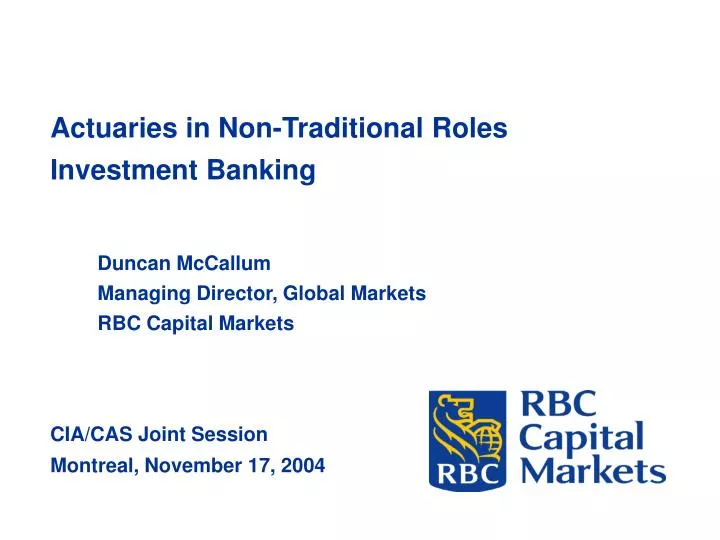 actuaries in non traditional roles investment banking
