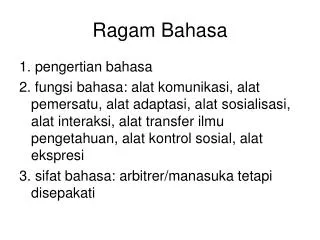 ragam bahasa
